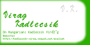 virag kadlecsik business card